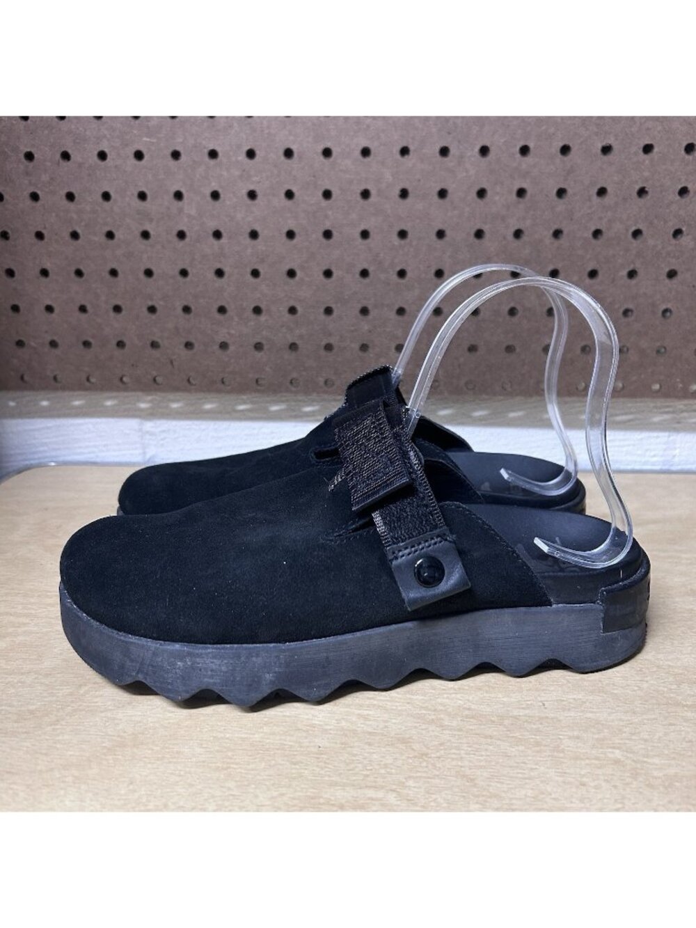 Sorel Viibe NL4971-010 Slippers Women's US Size 9 Black Leather Clogs